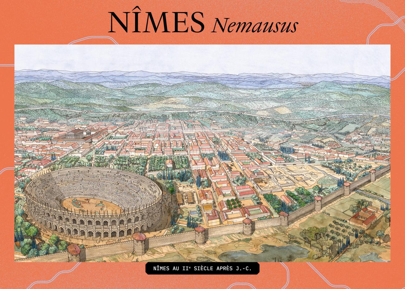 Dessin Golvin Nîmes - Nîmes NEMAUSUS