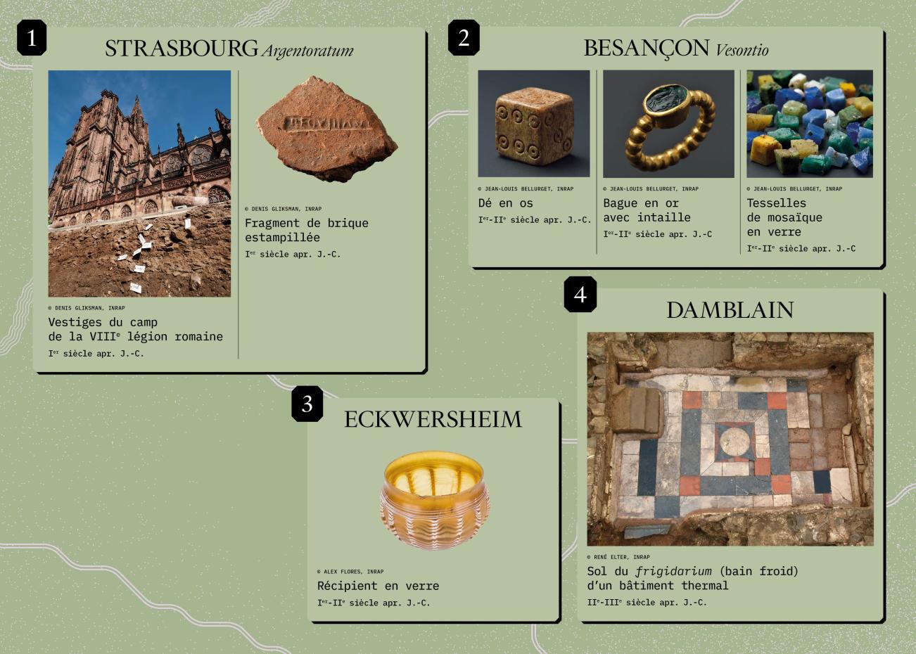 STRASBOURG, BESANÇON, DAMBLAIN, ECKWERSHEIM