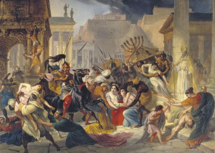 « Sac de Rome par Genséric, roi des Vandales », tableau de Karl Pavlovich Brioullov (1799–1852)