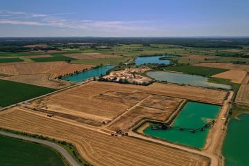 Vue aérienne du chantier de fouille de Pierre-de-Bresse.
