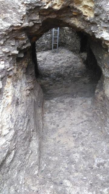 Le souterrain après excavation