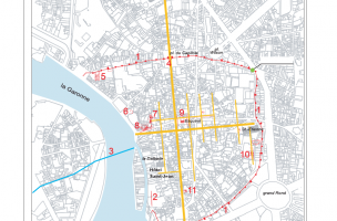 Plan antique de Toulouse et localisation du site